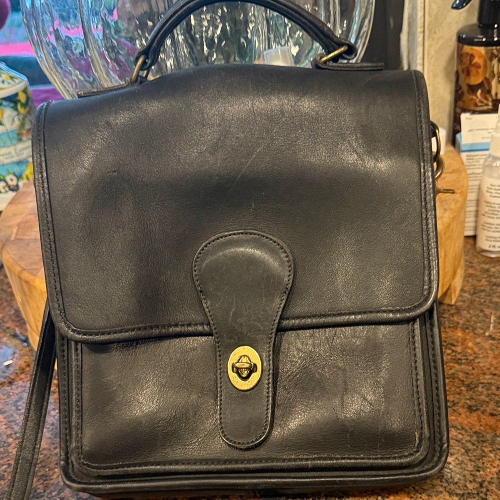 Coach Black Leather Shoulder Bag